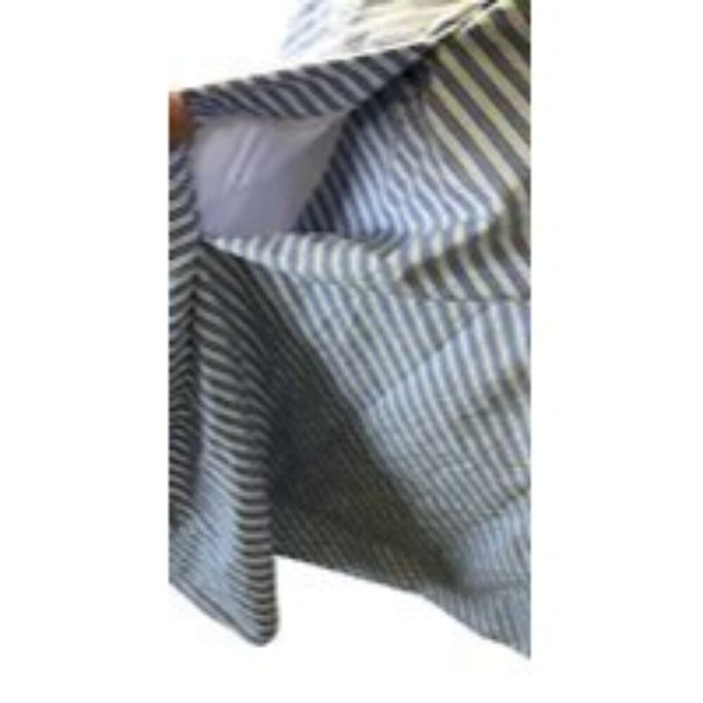 J Crew Skirt Zip Women Juniors 0 Circle Pocket Blue White Striped Mini Lined EUC - Picture 4 of 11